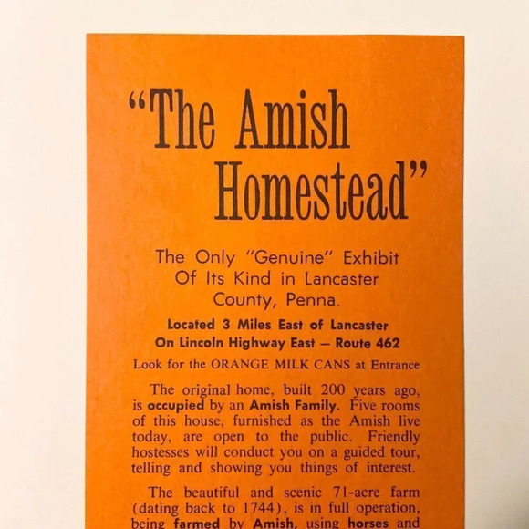 Vintage The Amish Homestead Pennsylvania Travel Brochure  Souvenir Leaflet - Picture 2 of 7